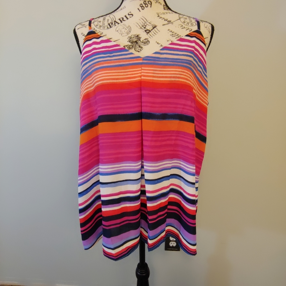 NWT Cynthia Rowley Multi Color Striped Tank Top.